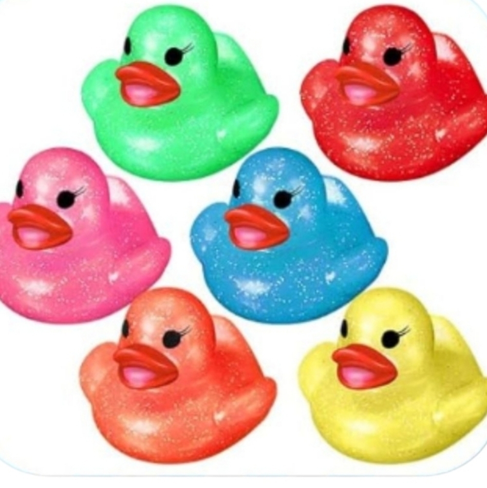 ONE (1) Colorful Glitter Rubber Duck, New, Choose Your Color, NWOT